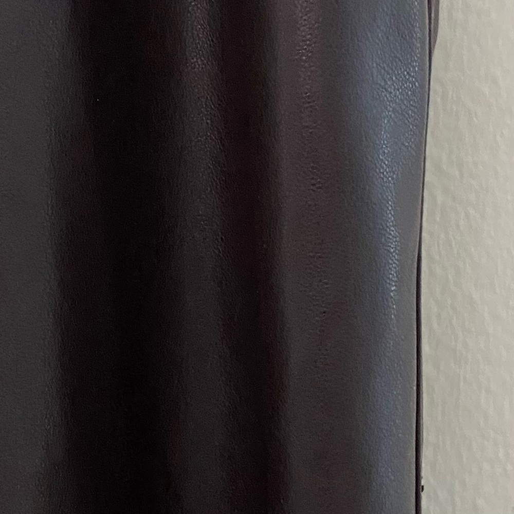 JONATHAN SIMKHAI Amelia Chocolate Vegan Leather Pants with Cropped Hips - Picture 14 of 14